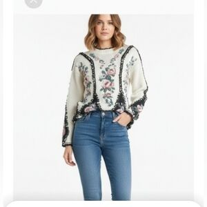 Vtg Rebecca Stone knitted sweater size large